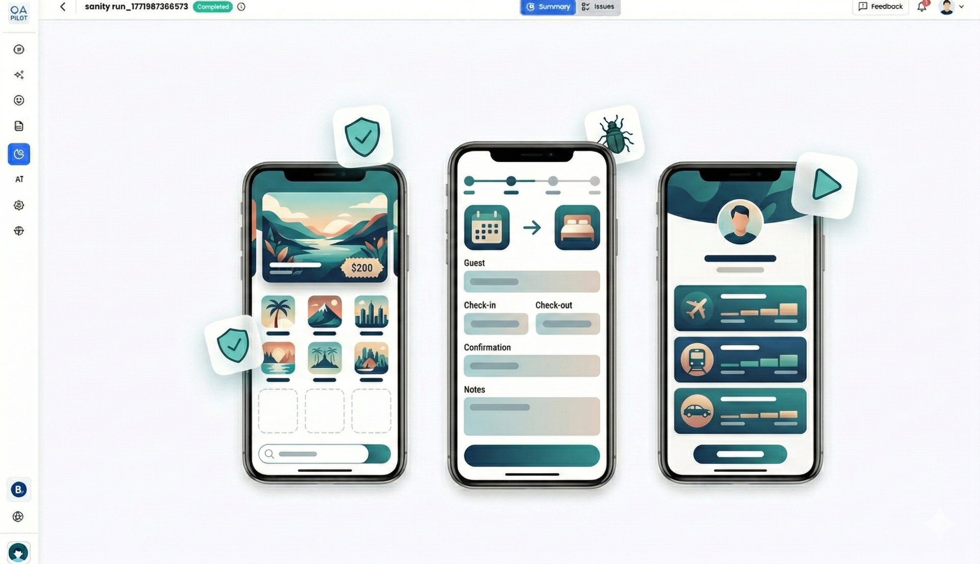 Cross-Device Mobile App Testing - QApilot QApilot cross-device mobile testing showing simultaneous test execution across multiple Android and iOS devices and OS versions